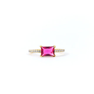 Pink Princess Open Solitaire Ring