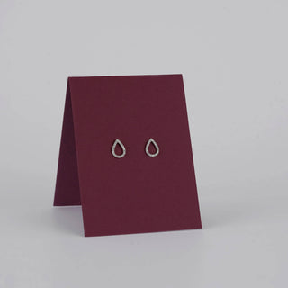 Pave Open Teardrop Stud Earrings