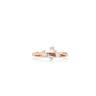 Rose Crossover Sparkle Ring in Rose Gold 925 Sterling Silver by Keyona Jewellery