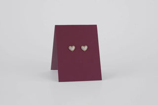 Rose Gold Heart Solitaire Stud Earrings