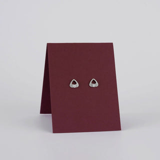 Silver Open-Heart Drop Stud Earrings