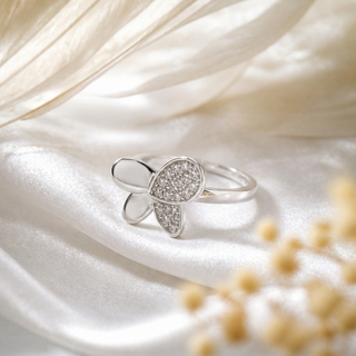 Glittering Butterfly Cocktail Ring