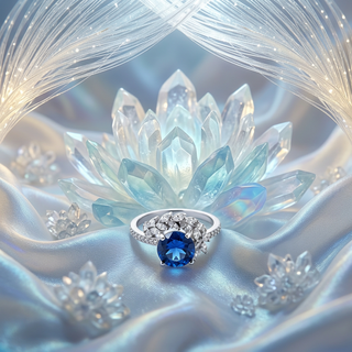 Midnight Sapphire Three‑Stone Ring