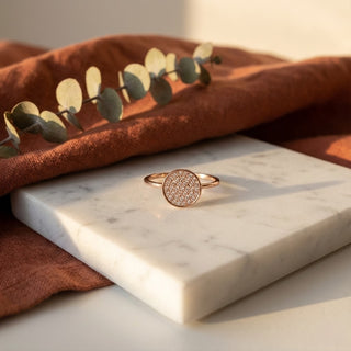 Blush Pavé Disc Ring