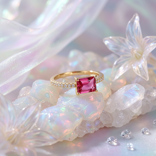 Pink Princess Open Solitaire Ring