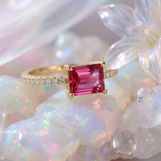 Pink Princess Open Solitaire Ring