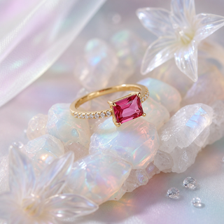 Pink Princess Open Solitaire Ring