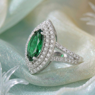 Emerald Crown Half-Eternity Ring