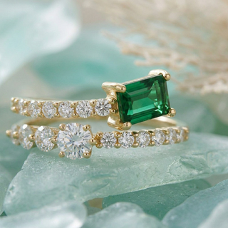 Tri‑Sparkle Beaded Ring