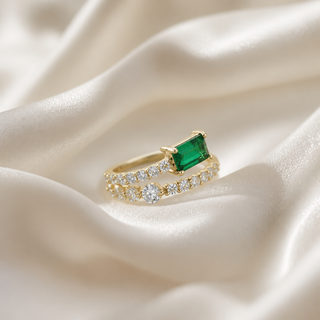 Tri‑Sparkle Beaded Ring