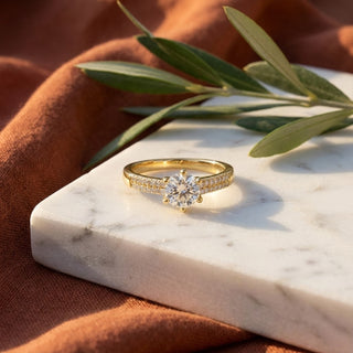 925 Sterling Silver Tri-Sparkle Beaded Ring with Three Stone Accents – Keyona Jewellery