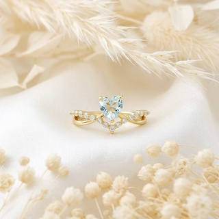 Mint Droplet Beaded Ring