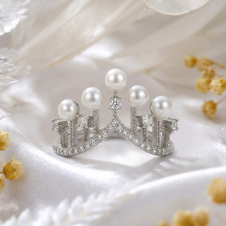 Pearl Fringe Crown Ring