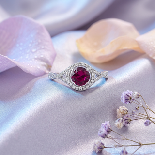 Crimson Halo Statement Ring