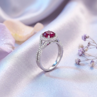 Crimson Halo Statement Ring