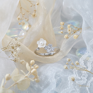 Silver Blossom Charm Ring
