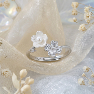 Silver Blossom Charm Ring