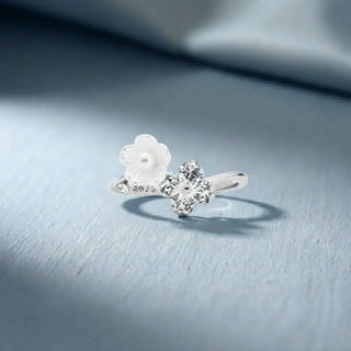 Silver Blossom Charm Ring