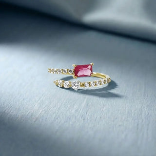 Ruby Fan Accent Ring