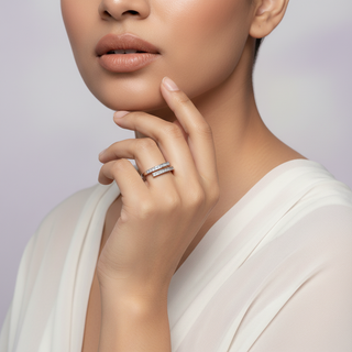 Sleek Baguette Bar Ring in 925 Sterling Silver by Keyona Jewellery