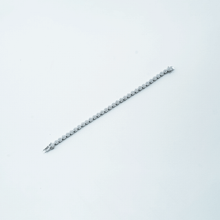 Silver Floral CZ Tennis Bracelet