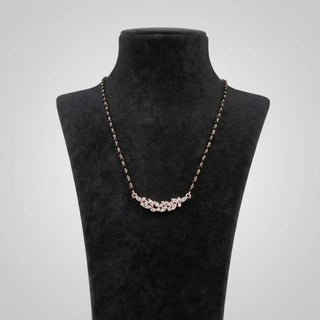 Rose gold CZ floral cluster mangalsutra in 925 sterling silver – Keyona Jewellery online