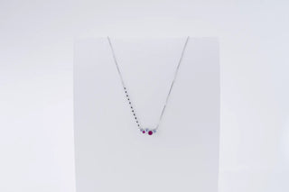 Silver Ruby‑CZ Bubble Mangalsutra
