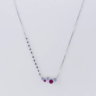 Buy Silver Ruby CZ Bubble Mangalsutra Online – Keyona Jewellery