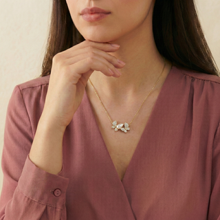 Silver Teardrop Solitaire Pendant worn around neck – Shop Online at Keyona Jewellery