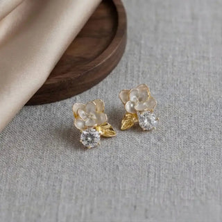 Blossom Crystal Flower Stud Earrings