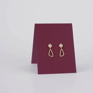 Gold Open Teardrop CZ Stud Earrings
