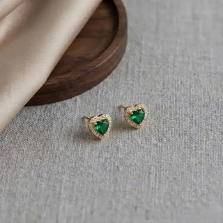 Emerald Crown Stud Earrings