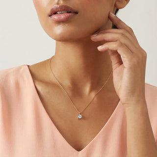 Silver Teardrop Solitaire Pendant