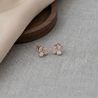 Rose Glow Cluster Stud Earrings