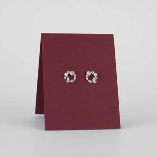 Moonlit Wreath Pearl Stud Earrings