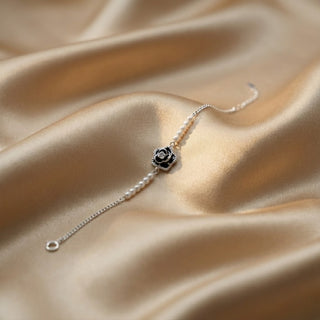 Midnight Blossom Pearl Bracelet