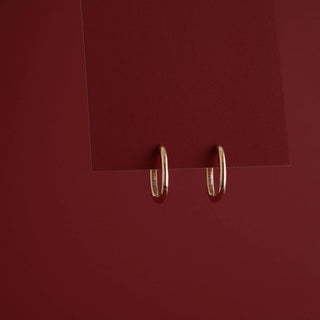 Rose Gold Plain Oval Hoops