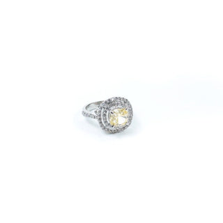 Sunburst Double Halo Cocktail Ring in 925 Sterling Silver by Keyona Jewellery