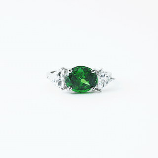 Emerald Glow Three‑Stone Ring