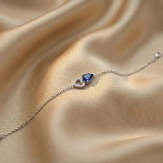 Sapphire Halo Teardrop Bracelet