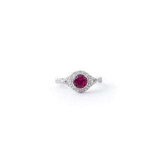 Buy crimson halo statement ring online in 925 sterling silver – bold party ring for women by Keyona Jewellery