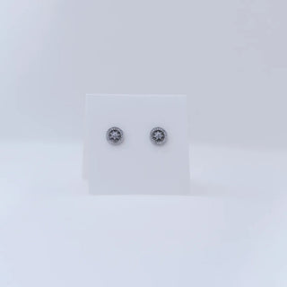Sparkling Halo Disc Stud Earrings