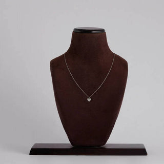 Silver Pavé Heart Charm Pendant worn around neck – Shop Online at Keyona Jewellery