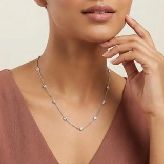 Silver Bubble Station Necklace