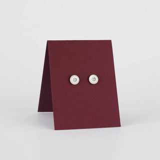 Silver Disc Solitaire Stud Earrings