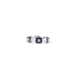 Buy noir baguette eternity band online in 925 sterling silver – sleek stackable ring for women by Keyona Jewellery