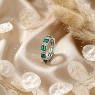 Emerald Baguette Eternity Band