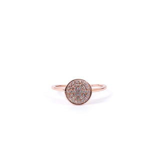 Buy Blush Pavé Disc Ring online in 925 sterling silver – minimal stackable ring for women by Keyona Jewellery