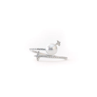 Buy classic pearl accent ring online in 925 sterling silver – elegant pearl ring for women by Keyona Jewellery