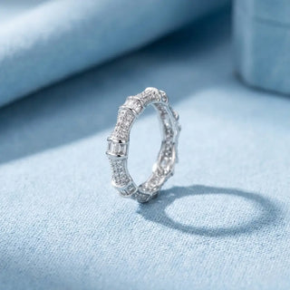 Buy regal baguette eternity band online in 925 sterling silver – elegant stackable ring for women by Keyona Jewellery